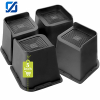 Rehausseurs de meubles en plastique robustes de 5 pouces, design moderne, support pour lits, chaises, tables, canapés, usage hospitalier et en cuisine