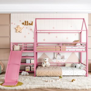 <span class=keywords><strong>Letto</strong></span> <span class=keywords><strong>a</strong></span> <span class=keywords><strong>Castello</strong></span> Matrimoniale con Scala Contenitore e Scivolo, <span class=keywords><strong>Letto</strong></span> <span class=keywords><strong>a</strong></span> <span class=keywords><strong>Castello</strong></span> in Metallo con Sponde di Sicurezza per Bambini, Ragazzi, Disponibile ODM/OEM - Product Image 2