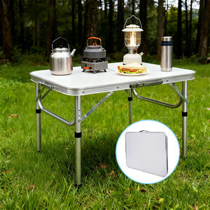 Mesa Plegable Blanca Ajustable de Aluminio para Exteriores, Portátil, para Camping, Picnic, Playa, Tipo Maleta - Product Image 1