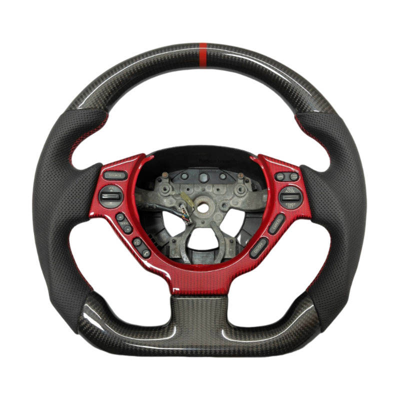 หนัง + คาร์บอนไฟเบอร์ + เย็บลายสีแดง + ตกแต่ง