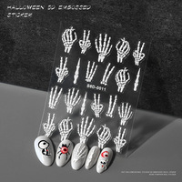 Autocollants 5D en relief à fleurs pour ongles, en plastique non toxique, 3D amusants, pour nail art français, décorations d'Halloween, sac de gel beauté - Vente chaude