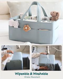 Organisateur de couches pour bébé, panier de rangement doux pour table à langer, panier mignon pour bébé, essentiels pour nouveau-né - Product Image 4