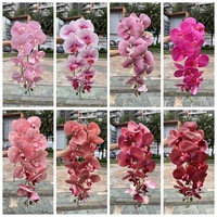 Meilleure vente 9 têtes 3D grande orchidée artificielle faite à la main Real Touch branche unique pour Noël nouvel an chinois Arrangement d'événements