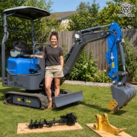 Livraison Gratuite - Mini-Excavatrice FULCORE avec Cadre de Sécurité Anti-Renversement et Performances Hydrauliques Puissantes pour le Terrassement