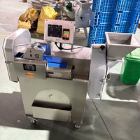 Cortadora de Verduras Multifuncional Comercial Totalmente Automática, Rebanadora y Cortadora en Cubos con Humectación Constante para Cantinas