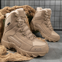 Bottes de neige montantes rétro pour hommes en cuir véritable, à lacets, respirantes, avec doublure en coton chaud et isolée, antidérapantes
