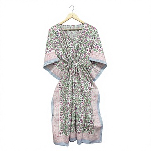 Camisón Kaftán para Mujer con Estampado Floral, Elegante, Holgado, Ropa de Dormir, Vestido de Noche, Cómodo, Largo - Product Image 1