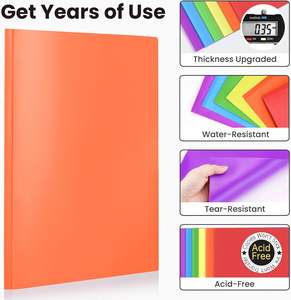 Porte-documents en plastique PP robuste avec 3 crochets et 2 poches pour documents et papiers A4 - Fournitures de bureau pour enseignants et étudiants - Product Image 3