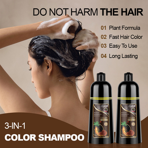 MOKERU Shampoo Colorante Naturale 3 in 1, Tinta <span class=keywords><strong>Permanente</strong></span> <span class=keywords><strong>Senza</strong></span> <span class=keywords><strong>Ammoniaca</strong></span> con Ginseng, Formula Vegetale, Colorazione Rapida, 500ml - Product Image 2
