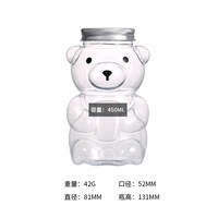 Bouteille Ours en Plastique PET Vide de 16 oz, Logo Personnalisé, pour Jus, Boissons, Thé, avec Bouchon en Aluminium