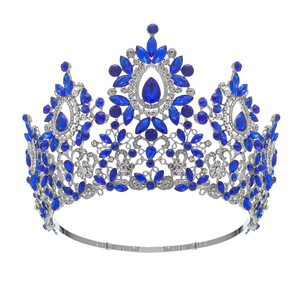 Corona de Lujo Grande y Redonda con Pedrería AB para Concurso de Belleza, Accesorios para el Cabello de Novia, Tiaras Nupciales - Product Image 6