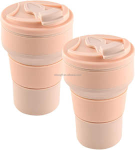 แก้วกาแฟซิลิโคนรูปดาวสีแดงสำหรับเด็ก พับได้ นำกลับมาใช้ใหม่ได้ พกพาสะดวก ความจุขนาดใหญ่ เก็บความร้อน/เย็น แก้วกีฬาเดินทางพร้อมฝาปิดหลอดดูด - Product Image 1