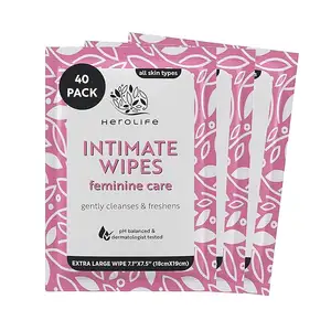 Individually Wrapped Personal Wipes for Feminine Care Biodegradable Intimacy Cleansing Intimate Wipes