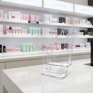 Porte-brochures en acrylique transparent à 2 niveaux de 4 pouces de large, présentoir multi-poches pour brochures et dépliants - Product Image 4