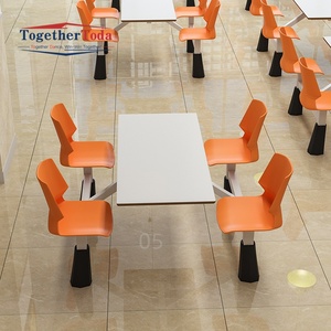 <b>4</b> Seater Commercial Canteen Table and <b>Chair</b> <b>Set</b> with Marble Look Top for Restaurant <b>Dining</b> Table <b>Set</b> - Product Image 2