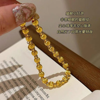 Bracelet en acier inoxydable plaqué or 18 carats avec perles et chaîne réglable, résistant au ternissement et à l'eau, bijoux en gros pour femmes