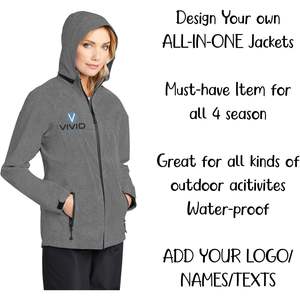 INK STITCH L333 Chaquetas para exteriores con bordado personalizado para mujer Todo en uno impermeable con textos de logotipo agregables - Product Image 4