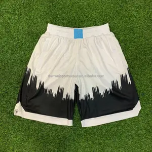 white black mixed body waistband custom mesh basketball shorts