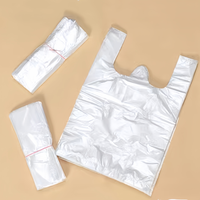 Sacs en plastique HDPE blancs en gros, sacs cabas à poignées, sacs de courses pour supermarchés, sacs alimentaires personnalisables avec poignée