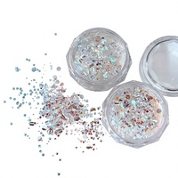 Breloques pour ongles en plastique de haute qualité, avec paillettes fines et cristaux mélangés, motif galaxie, pour décoration de manucure DIY, vente en gros usine