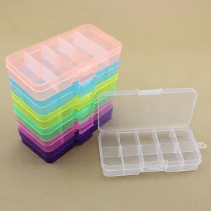 D012 10-Cell Afneembare Gesp Pp Transparante Kralendoos Kleine Objectonderdelen Tool Plastic Doos Verpakking