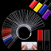 Vente en gros de 50 pièces/ensemble de présentoirs à vernis à ongles carrés transparents avec anneau métallique pour salon de manucure