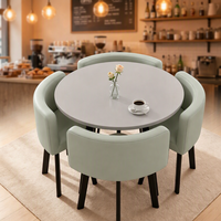 Ensemble table et chaises de réception rondes en bois simple, design minimaliste et moderne, multifonctionnel pour les bureaux et les magasins