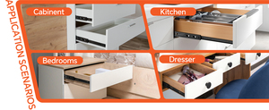 38 inch Kính thiên văn Ngăn kéo trượt tủ bếp trượt đường ray đẩy mở ngăn kéo kênh mềm đóng bóng mang Ngăn kéo trượt - Product Image 2
