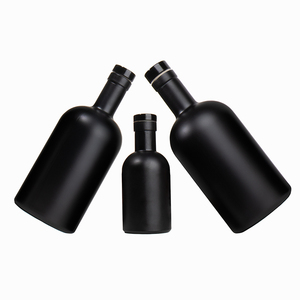 Botella de Ginebra de vidrio negro mate 500ml 750ml Botella de vino de vidrio de vodka de licor negro esmerilado Botella de <span class=keywords><strong>aceite</strong></span> de <span class=keywords><strong>oliva</strong></span> de vidrio de 750ml - Product Image 5