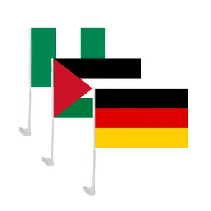 Grosir 100% poliester kustom Jerman Nigeria Kanada Turki negara bendera mobil untuk mobil