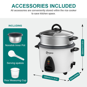 Nồi cơm điện mini 3.5L 7 ly dung tích lớn, lòng nồi chống dính 500W, kèm xửng hấp bằng nhôm, phích cắm EU, có sẵn trong kho - Product Image 6