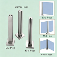Balustre en verre sans cadre personnalisable en acier inoxydable, garde-corps moderne pour escalier de villa