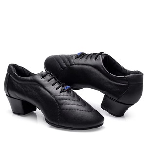 Zapatos de Baile Latino para Hombre, de Piel Vacuna, Zapatos de Baile Moderno de Tacón Bajo, Zapatos de Baile de Salón para Entrenamiento, Tallas 39-45 - Product Image 1
