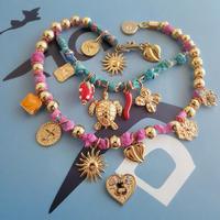 Collier à breloques personnalisé DIY en acier inoxydable plaqué or 18 carats étanche Bijoux à la mode pour écharpe