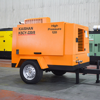 Compresseur d'air à vis portable Kaishan KSCY-220/8X 200 CFM 8 bars 24 V à moteur diesel avec roues pour l'exploitation minière et le forage - Vente en gros