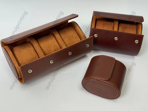 1 to 3 Slots PU Leather Watch <b>Roll</b> Case, Custom Logo Travel Watch Storage <b>Box</b>, Portable Watch Display Organizer for Men, Factory - Product Image 3