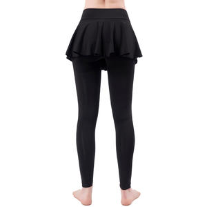 Gambali elastici alti da donna di alta qualità per sollevare il sedere 2 in 1 gonna svasata a asciugatura rapida e traspirante per danza atletica e Yoga - Product Image 1