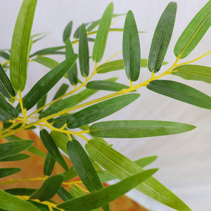 Plante artificielle en <span class=keywords><strong>bambou</strong></span> miniature réaliste en plastique en pot, sans entretien, faux <span class=keywords><strong>bambou</strong></span> porte-bonheur pour la décoration de bureau, d'hôtel, de hall - Product Image 3