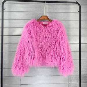 GHH11210- 2025 Nuova Giacca Corta da <span class=keywords><strong>Donna</strong></span> in Lana Tinta Unita per la Spiaggia - Product Image 6