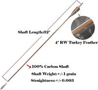Flèches de tir à l’arc en carbone avec pointes, 30 ou 32 pouces, rigidité 300/400/500/600, pour arcs composites et inversés, 12 pièces