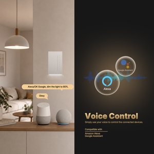Interruptor de Atenuación Moes Star Feather Tuya Zigbee, Cristal AG, Atenuación del 1%-100%, 440W, Compatible con <span class=keywords><strong>Alexa</strong></span> y Google Home - Product Image 2