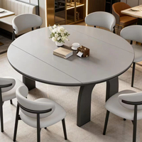 Table de salle à manger ronde en bois pour 4 à 6 personnes, en promotion