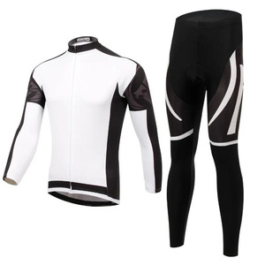 Completo Professionale Personalizzato Anti-UV Traspirante per <span class=keywords><strong>Ciclismo</strong></span>, Maglia a Maniche Lunghe e Pantaloni Lunghi, Set Invernale per Bici, Uniforme <span class=keywords><strong>da</strong></span> Ciclista per Uomo - Product Image 3