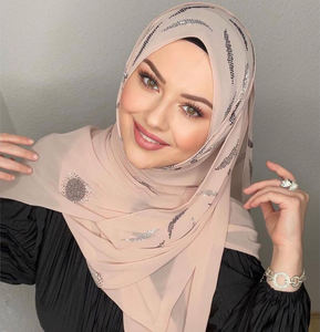 Hijabs de Diamante para Mujer, Pañuelos Lisos de Chifón Premium, <span class=keywords><strong>Hijab</strong></span> Musulmán, Turbantes, Chales, Proveedor - Product Image 1