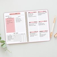 Traqueur d'habitudes et de routine A5, liste de tâches quotidiennes-Agenda d'objectifs hebdomadaire et mensuel abstrait planificateur hebdomadaire organisateur de cahier