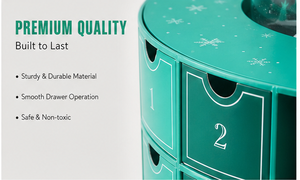 Custom Green Circular Advent <b>Calendar</b> Box with Snow Globe 24 Drawers Rigid Cardboard Christmas Blind Box Mystery Packaging - Product Image 5