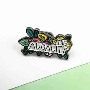 Music The Audacity Souvenir Broche en métal Personnalisé Fashion Flower Decoration Enamel Lapel Pin - Product Image 3