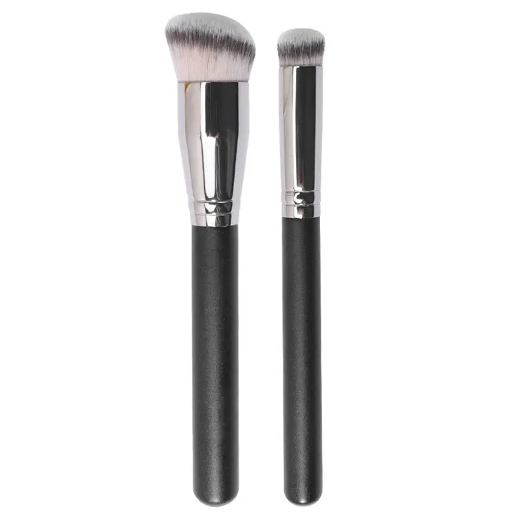 Single Round Head Facial Foundation Cosmetic Brush Angled Makeup Brush