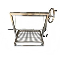 Gril moderne en acier inoxydable à charbon de bois de 30 pouces GK740E Système de levage à cliquet pour Asado Parrilla Santa Maria Cuisine Argentine