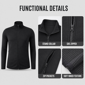 Wool <b>Fleece</b> Men's Outdoor Sports Warm Jacket Custom Logo Premium Soft Breathable Quick Dry Hiking <b>Running</b> Top - Product Image 3